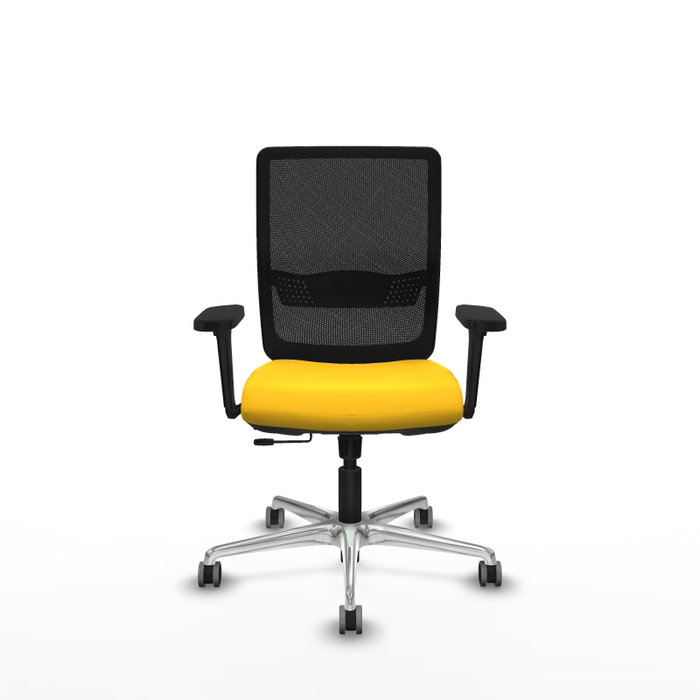 PIQUERAS Y CRESPO Silla de oficina Haches con mecanismo Sincro/Traslack, Amarillo y Negro