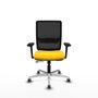 PIQUERAS Y CRESPO Silla de oficina Haches con mecanismo Sincro/Traslack, Amarillo y Negro