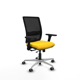 PIQUERAS Y CRESPO Silla de oficina Haches con mecanismo Sincro/Traslack, Amarillo y Negro