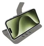 Celly WALLY1078 Funda Cartera con Cierre Magnético para Apple iPhone 16 (15.5 cm / 6.1"), Imitación Piel Negro - Resistente a Golpes y Rayones con Soporte y Bolsillo para Tarjetas