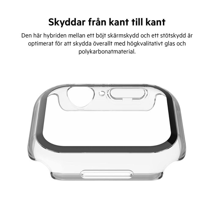 Belkin Serie TemperedCurve Bumper Protector de Pantalla para Apple Watch Series 4-9 / SE 1-3 / Clásico 40mm 41mm