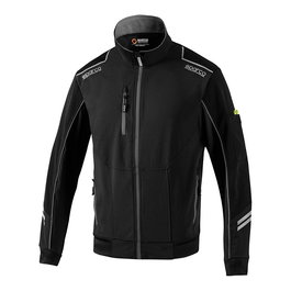 Sparco Austin Chaqueta Técnica Light-Shell - Negro/Gris - T4-XL - 90% Nylon 10% Spandex con Mangas Reforzadas e Inserciones Antiabrasión