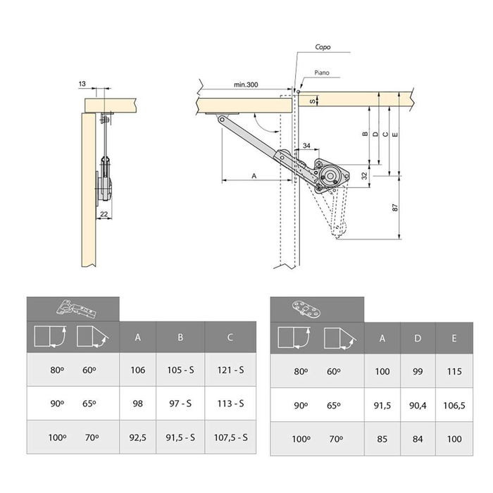 Emuca Juego de compases para puertas elevables NSDX, fuerza 20-70kgxcm, Acero y zamak, Niquelado Emuca Juego de compases para puertas elevables NSDX, fuerza 20-70kgxcm, Acero y zamak, Niquelado