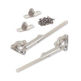 Emuca Juego de compases para puertas elevables NSDX, fuerza 20-70kgxcm, Acero y zamak, Niquelado