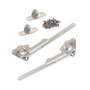 Emuca Juego de compases para puertas elevables NSDX, fuerza 20-70kgxcm, Acero y zamak, Niquelado