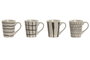 DKD Home Decor Taza Moderna Beige Gris Gres 360ml Apto Microondas Lavavajillas 9 x 10.6 x 12.5 cm (12 Unidades)