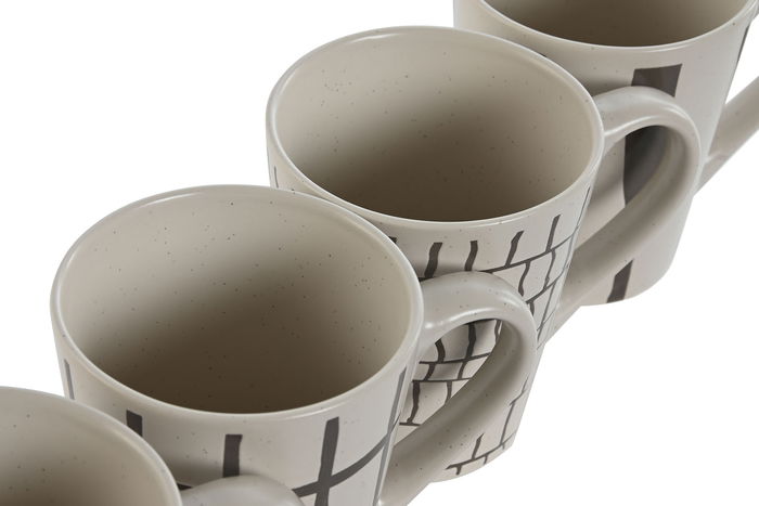 DKD Home Decor Taza Moderna Beige Gris Gres 360ml Apto Microondas Lavavajillas 9 x 10.6 x 12.5 cm (12 Unidades) DKD Home Decor Taza Moderna Beige Gris Gres 360ml Apto Microondas Lavavajillas 9 x 10.6 x 12.5 cm (12 Unidades)