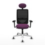 PIQUERAS Y CRESPO Silla de oficina Zulema con mecanismo Sincro, Morado y Negro