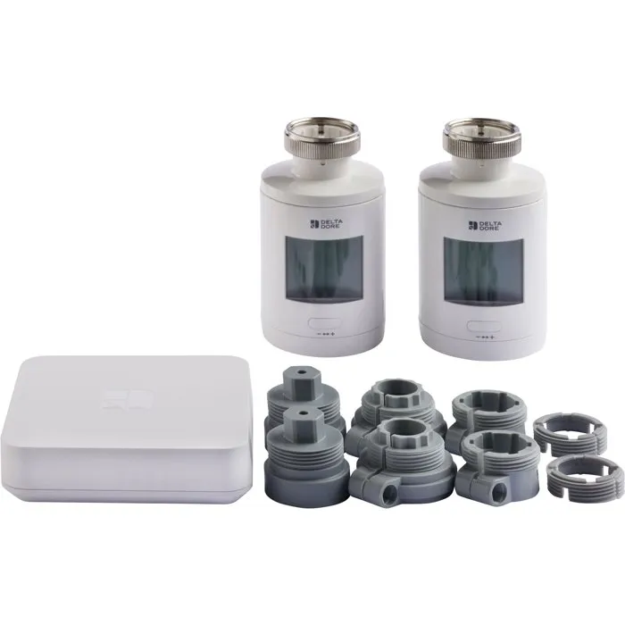 Delta Dore 6050664 Válvulas Termostáticas para Radiador y Caja de Conexiones - Paquete Conectado TRV 1.0