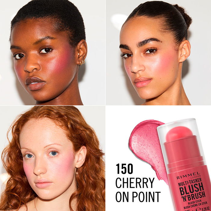Rimmel London Multi-Tasker Blush 'N' Brush Stick Rubor y Brocha en 1 - #150 Cherry On Point - 8 gr Rimmel London Multi-Tasker Blush 'N' Brush Stick Rubor y Brocha en 1 - #150 Cherry On Point - 8 gr