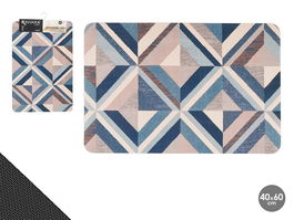 Kinvara Alfombra Cocina Triangulos Azul 40 x 60 cm (Set de 24)