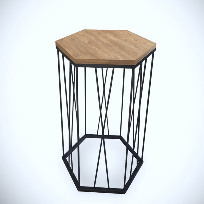 Hanah Home Mesa Auxiliar Roble Oscuro y Negro, Tablero Partículas Melamina, Patas Metal, 40x35x62cm Hanah Home Mesa Auxiliar Roble Oscuro y Negro, Tablero Partículas Melamina, Patas Metal, 40x35x62cm