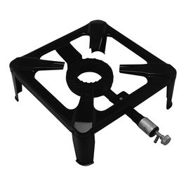 Elma Hornillo de Gas 6.5 kW para Exterior, Butano/Propano, Chapa Esmaltada, Quemador de Hierro Fundido, Llama Regulable con Válvula de Seguridad, 40x40x15 cm