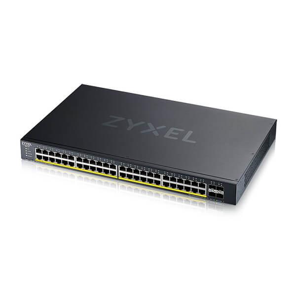 Zyxel XGS1935-52HP Switch Gestionado L2/L3, 48 Puertos RJ-45 10/100 Mbps + 4x SFP+ 10GbE, con PoE (375W), para Montaje en Rack 1U