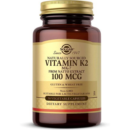 SOLGAR Vitamina K2 (Menaquinona-7) 100 mcg, 50 Cápsulas vegetales SOLGAR Vitamina K2 (Menaquinona-7) 100 mcg, 50 Cápsulas vegetales