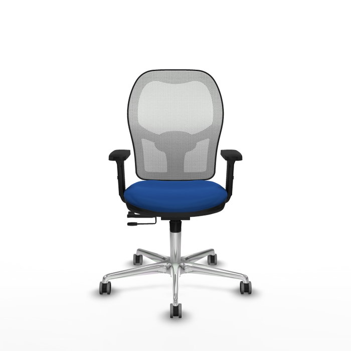 PIQUERAS Y CRESPO Silla de oficina Jorquera con mecanismo Sincro/Traslack Azul y Blanco