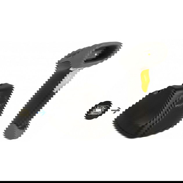DeLOCK Barcode Scanner Escáner de Código de Barras 1D y 2D 2.4 GHz Portátil con Estación de Carga - Multilingüe, CMOS, QR Code, USB, 200 Lecturas/s
