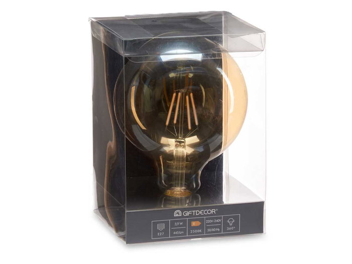 Giftdecor Bombilla LED Vintage 12.5 cm Transparente Cristal Metal 220-240V 4W E27-E26 Luz Cálida (Set de 12) Giftdecor Bombilla LED Vintage 12.5 cm Transparente Cristal Metal 220-240V 4W E27-E26 Luz Cálida (Set de 12)