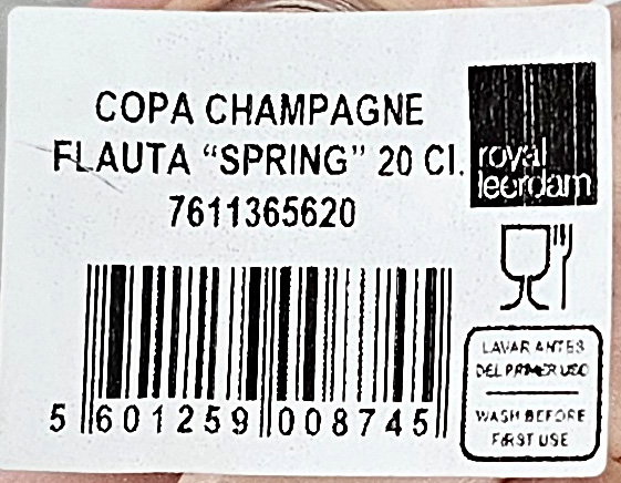 Royal Leerdam Copa Champagne Flauta 20 cl (6 Unidades)
