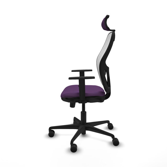 PIQUERAS Y CRESPO Silla de oficina Jorquera con mecanismo Sincro/Traslack, Morado y Blanco