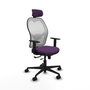 PIQUERAS Y CRESPO Silla de oficina Jorquera con mecanismo Sincro/Traslack, Morado y Blanco