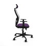 PIQUERAS Y CRESPO Silla de oficina Jorquera con mecanismo Sincro/Traslack, Morado y Blanco