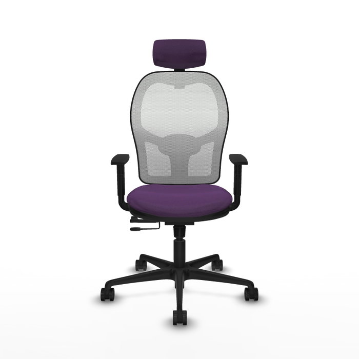 PIQUERAS Y CRESPO Silla de oficina Jorquera con mecanismo Sincro/Traslack, Morado y Blanco