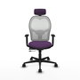 PIQUERAS Y CRESPO Silla de oficina Jorquera con mecanismo Sincro/Traslack, Morado y Blanco