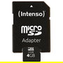 Intenso 3403450 Tarjeta MicroSDHC de 4GB con Adaptador SD, Velocidad 21MB/s Clase 4