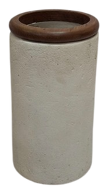 DKD Home Decor Jarrón de Terracota y Mango Crudo 16x16x30 cm