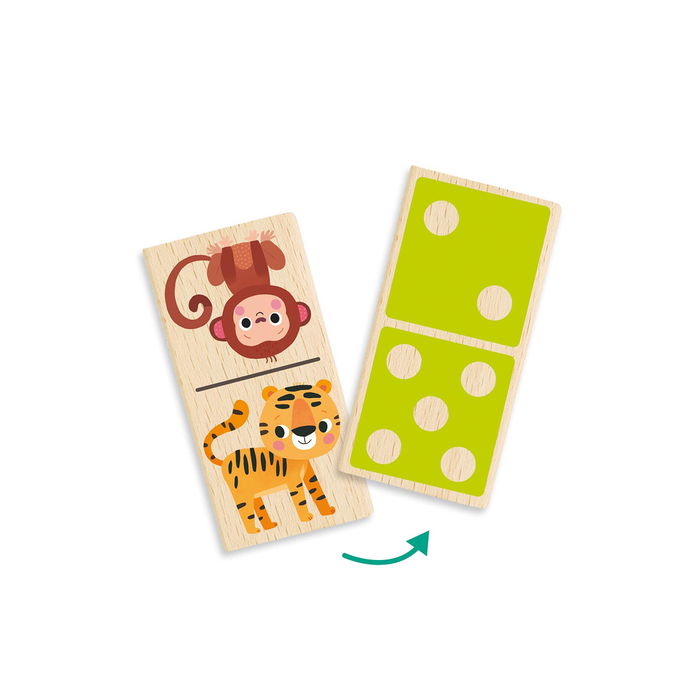 Goula Dominó Jumbo Madera Selva 28 Piezas Juego Didáctico