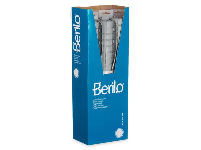 Berilo Alfombra Baño Antideslizante Cuadros Gris Peq 6 cm x 50 cm x 6 cm PVC (Set de 6)