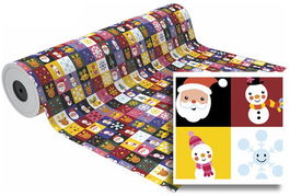 Papel De Regalo Bobina Basika 31 Cm X 80 M (2 Kg Aprox.) Navidad (Nv1401-A 31 Cm)