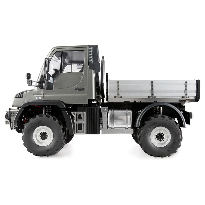 AMEWI Mercedes-Benz Unimog Geräteträger 4WD 1:10 ARTR Anthracita - Camión Off-Road Eléctrico, ESC, 2.4 GHz, Para +14 Años