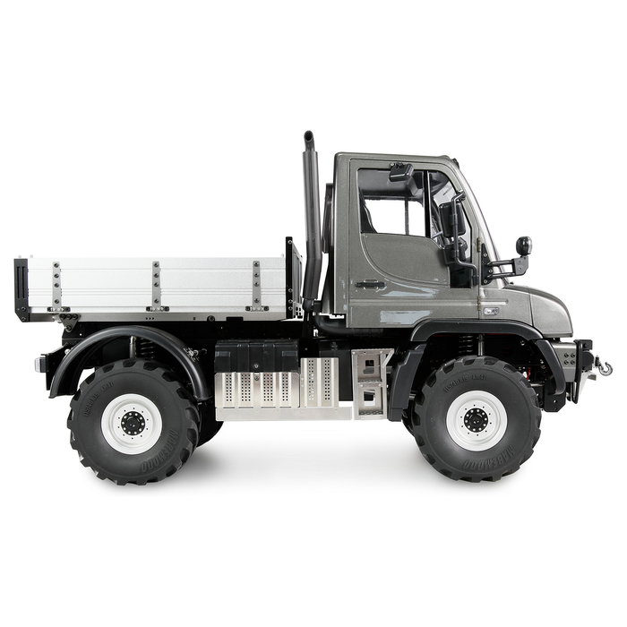AMEWI Mercedes-Benz Unimog Geräteträger 4WD 1:10 ARTR Anthracita - Camión Off-Road Eléctrico, ESC, 2.4 GHz, Para +14 Años
