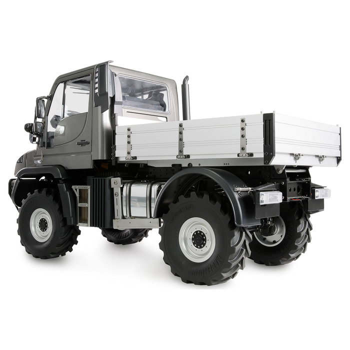 AMEWI Mercedes-Benz Unimog Geräteträger 4WD 1:10 ARTR Anthracita - Camión Off-Road Eléctrico, ESC, 2.4 GHz, Para +14 Años