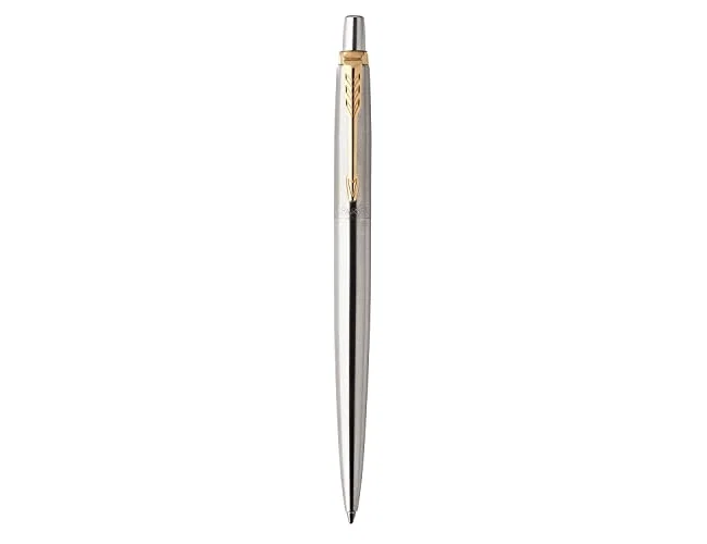Parker Bolígrafo Jotter Acero Inoxidable con Detalles Dorados y Tinta Azul