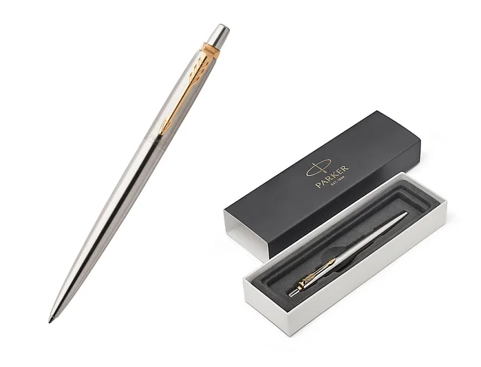 Parker Bolígrafo Jotter Acero Inoxidable con Detalles Dorados y Tinta Azul Parker Bolígrafo Jotter Acero Inoxidable con Detalles Dorados y Tinta Azul