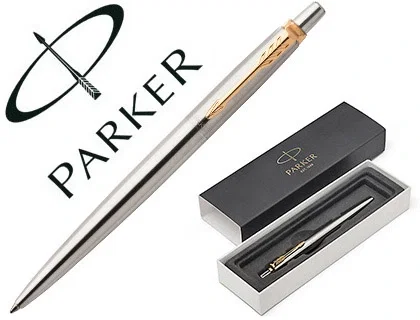 Parker Bolígrafo Jotter Acero Inoxidable con Detalles Dorados y Tinta Azul Parker Bolígrafo Jotter Acero Inoxidable con Detalles Dorados y Tinta Azul