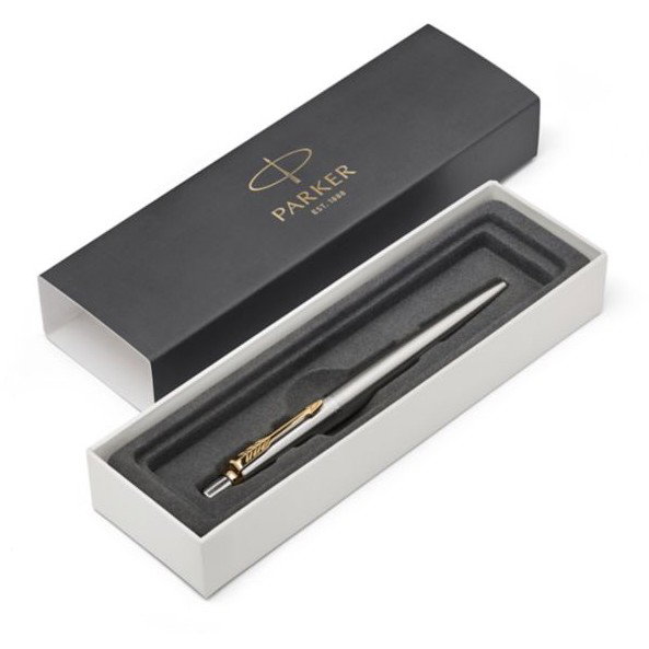 Parker Bolígrafo Jotter Acero Inoxidable con Detalles Dorados y Tinta Azul Parker Bolígrafo Jotter Acero Inoxidable con Detalles Dorados y Tinta Azul