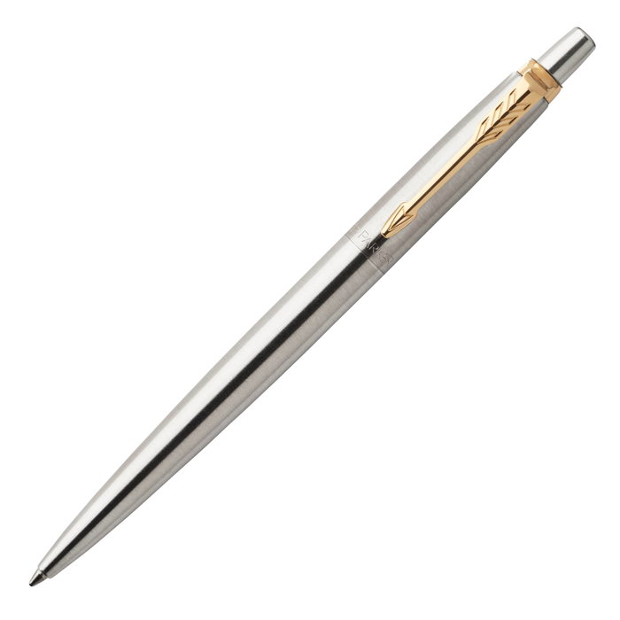 Parker Bolígrafo Jotter Acero Inoxidable con Detalles Dorados y Tinta Azul