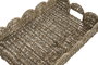 DKD Home Decor Set de 2 Bandejas de Decoración de Seagrass y Metal, Natural, 48x33x10 cm