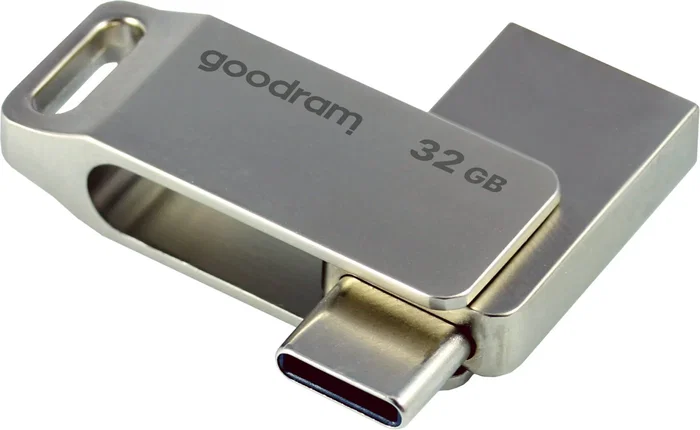 Goodram ODA3 Pendrive USB 3.2 Gen 1, 32 GB, Tipo-A y Tipo-C, Hasta 60 MB/s, Metal Plata