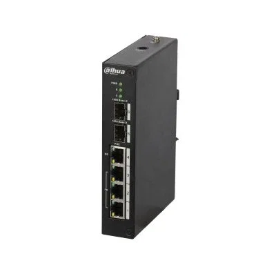 Dahua Technology Switch Gestionado PFS4206-4P-96, L2 Fast Ethernet (10/100), 4 Puertos RJ-45, 2 SFP, 1 Gigabit, PoE 96W, Administración Web SNMP, Negro