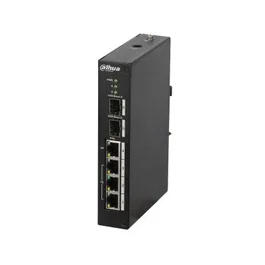 Dahua Technology Switch Gestionado PFS4206-4P-96, L2 Fast Ethernet (10/100), 4 Puertos RJ-45, 2 SFP, 1 Gigabit, PoE 96W, Administración Web SNMP, Negro