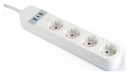 Gembird TSL-PS-S4U-01-W Regleta Inteligente con 4 Tomas y Puertos USB