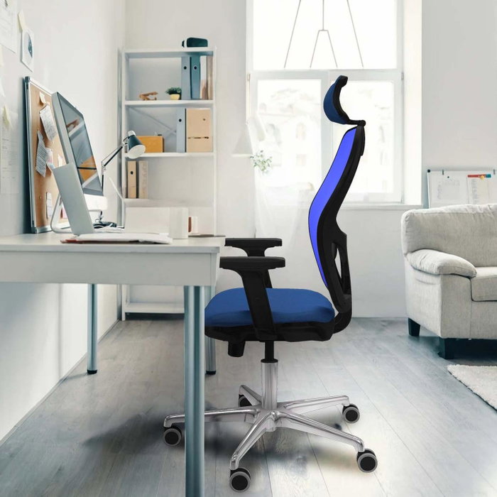 PIQUERAS Y CRESPO Silla de oficina Jorquera con mecanismo Sincro/Traslack, Azul