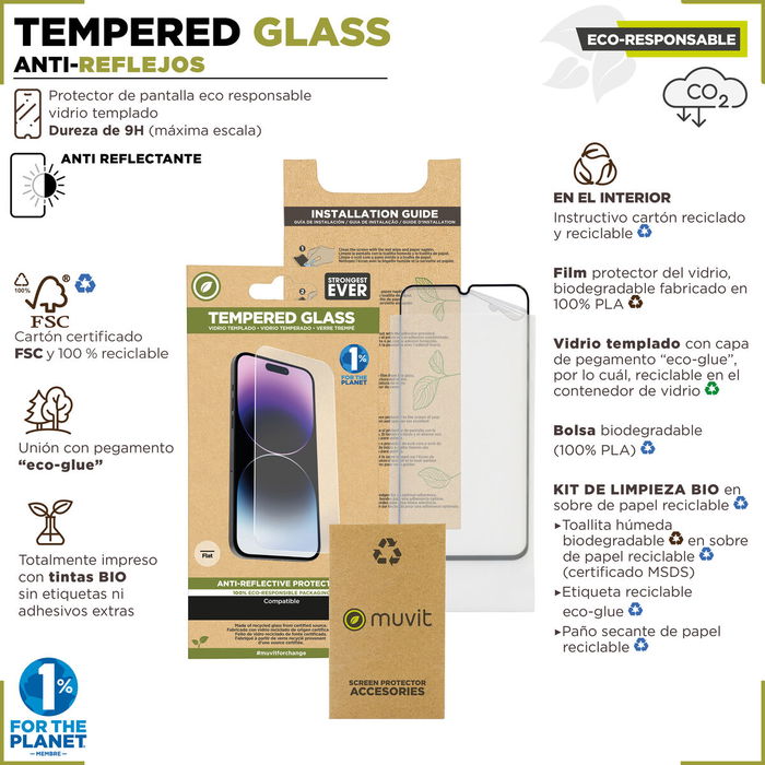 Protector de Pantalla para Móvil Muvit for Change iPhone 15 Pro Protector de Pantalla para Móvil Muvit for Change iPhone 15 Pro