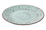 DKD Home Decor Platos de Gres con Relieve Azul, Pack de 6
