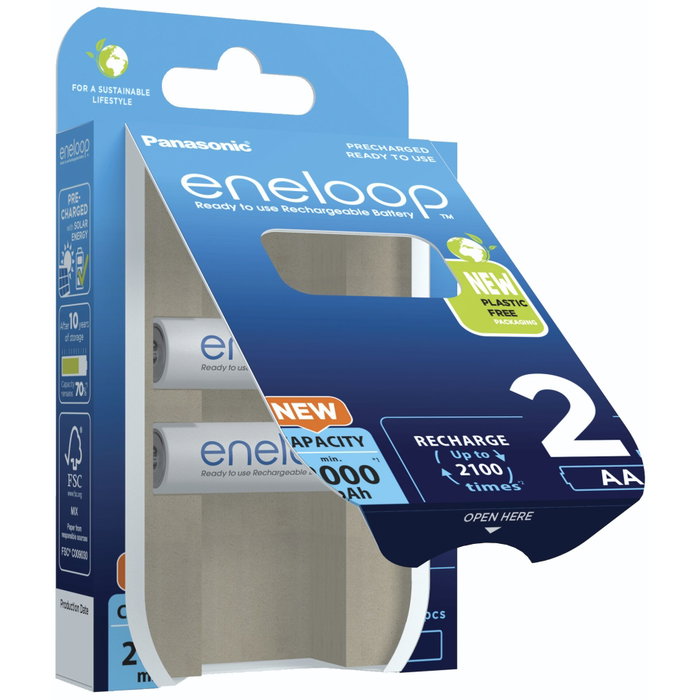 Panasonic Eneloop Mignon AA 2000mAh Ni-MH BK-3MCDE/2BE (Pack de 2) Panasonic Eneloop Mignon AA 2000mAh Ni-MH BK-3MCDE/2BE (Pack de 2)